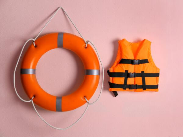 Lifebuoy and lifejacket