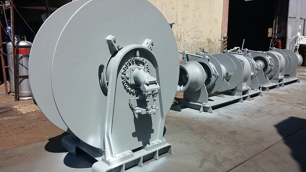 Mooring winches ready for installation